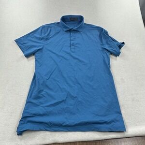 G/FORE Golf Polo Shirt Mens Large Blue Performance Stretch Lightweight Preppy
